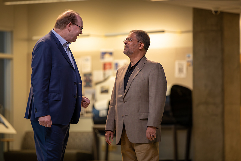 Professor Stephan Biller (left) and Professor Ajay Malshe (right) serve as co-chairs of the eXcellence in Manufacturing and Operations Purdue Engineering Initiative.
